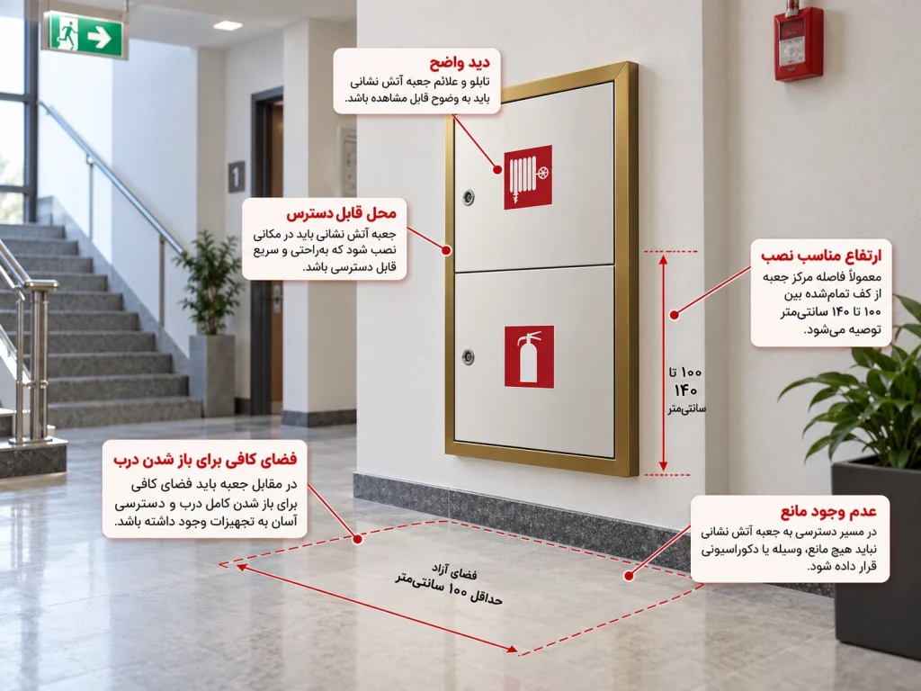 استانداردها و نکات مهم نصب جعبه آتش نشانی