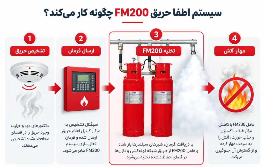 سیستم اطفا حریق FM200 چگونه کار می‌کند؟