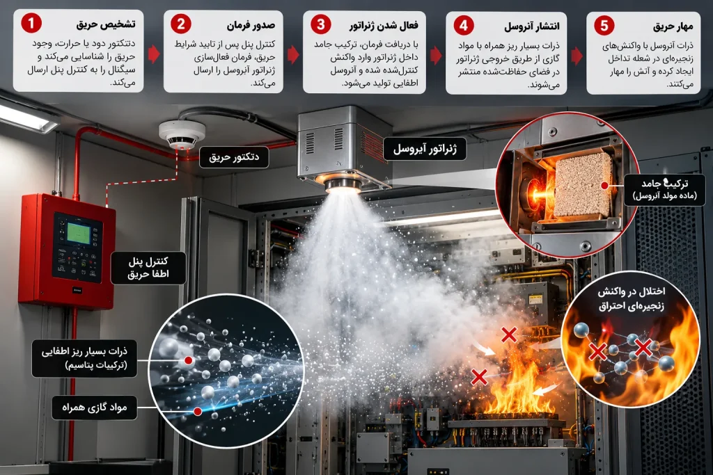 سیستم اطفا حریق آیروسل چگونه کار می‌کند؟