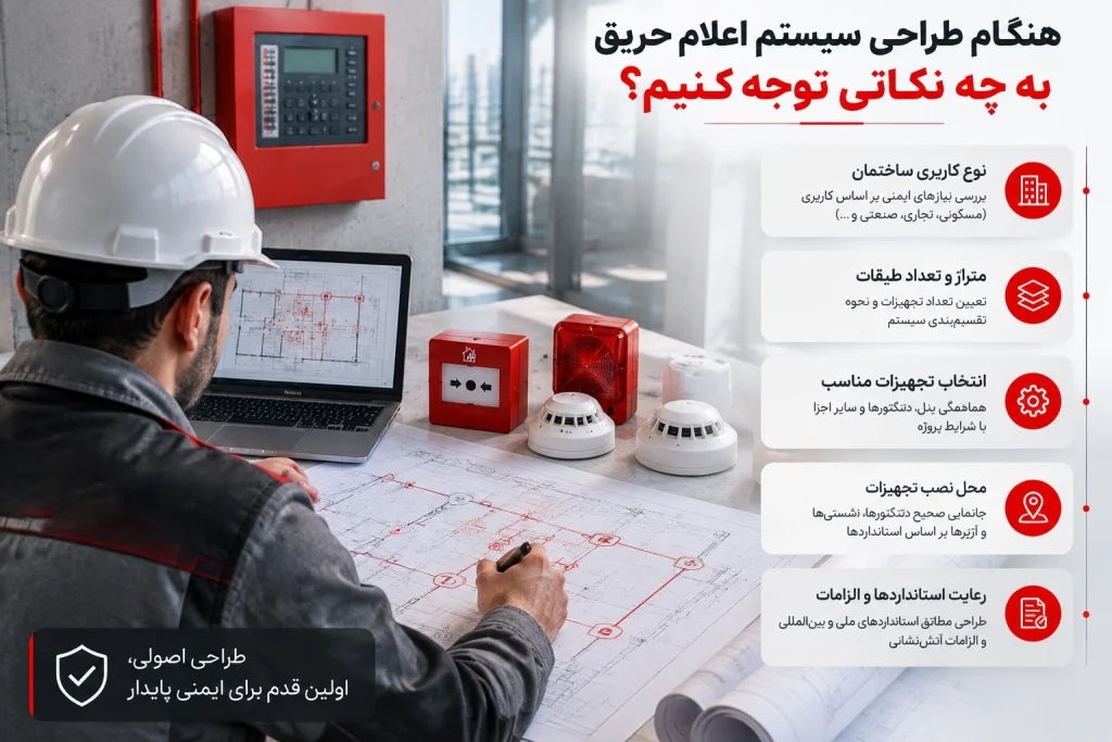 هنگام طراحی سیستم اعلام حریق به چه نکاتی توجه کنیم؟